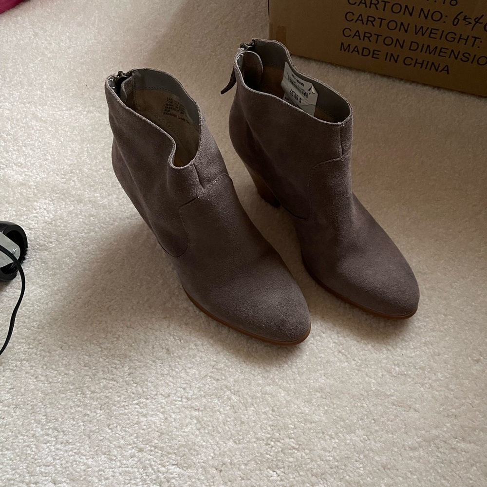 Grey suede booties